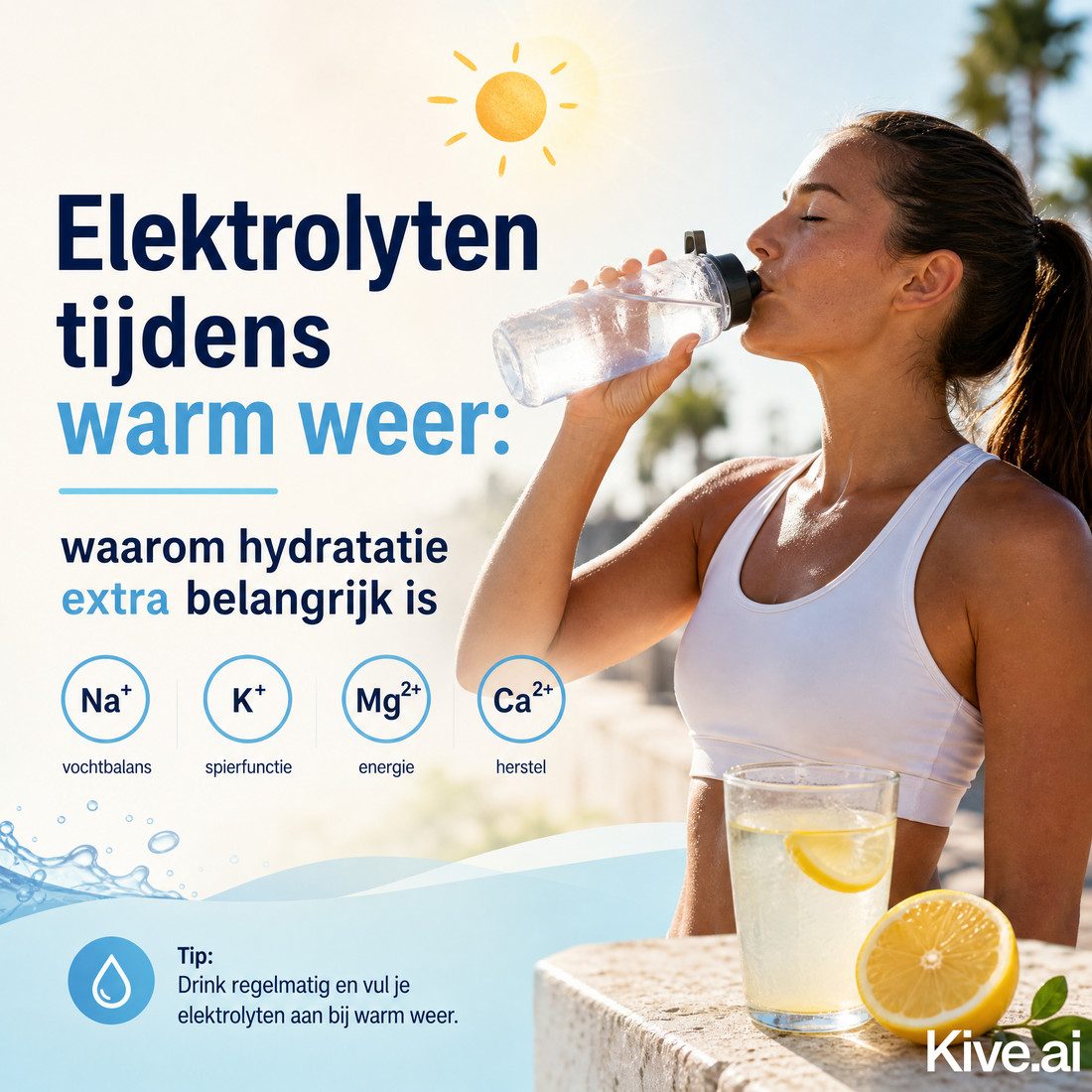 Elektrolyten tijdens warm weer: waarom hydratatie extra belangrijk is